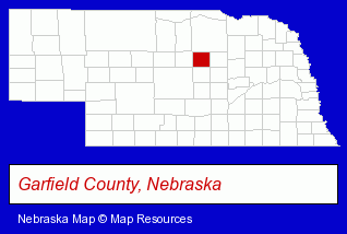 Nebraska map, showing the general location of Rowse Hydraulic Rakes CO Inc