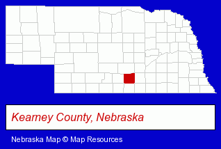Nebraska map, showing the general location of Minden Exchange Bank & Trust