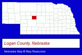 Nebraska map, showing the general location of Shown Joe & Judy
