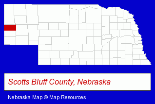 Nebraska map, showing the general location of Community Christian School