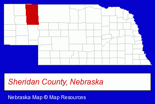 Nebraska map, showing the general location of Gordon City Library
