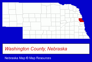 Nebraska map, showing the general location of Jensen Well CO Inc