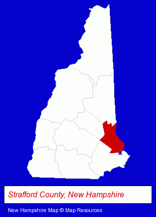 New Hampshire map, showing the general location of Granite State College