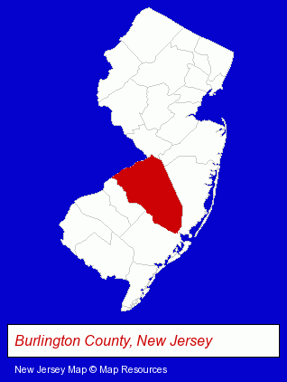 New Jersey map, showing the general location of Communications Technologies