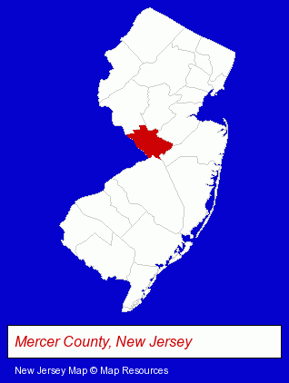 Mercer County, New Jersey locator map