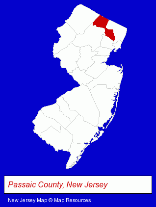 New Jersey map, showing the general location of Electro Lift Inc