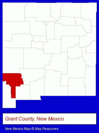 New Mexico map, showing the general location of Coldwell Banker