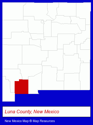 New Mexico map, showing the general location of Sisbarros Super Center
