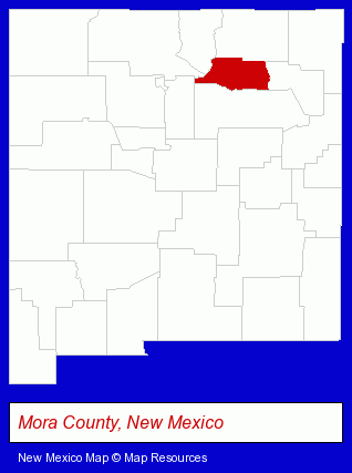 New Mexico map, showing the general location of Northern New Mexico Telecom