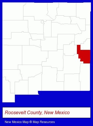 New Mexico map, showing the general location of Western Bank