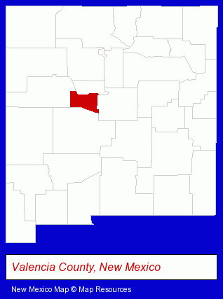 New Mexico map, showing the general location of Jarner Law Offices