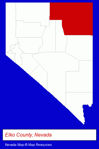 Nevada map, showing the general location of Ames Construction Inc