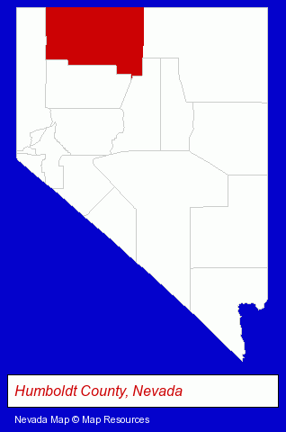 Nevada map, showing the general location of Inland Supply Company Inc.