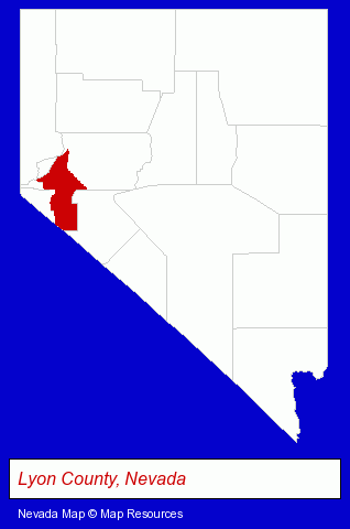 Nevada map, showing the general location of Nevada Cement Company