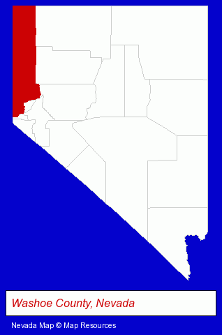 Nevada map, showing the general location of Sierra Skin Institute