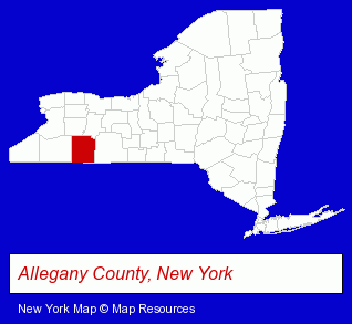 New York map, showing the general location of Andover Free Library