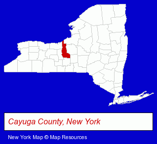 New York map, showing the general location of Currier Plastics Inc