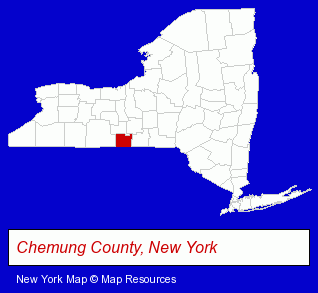 New York map, showing the general location of Southern Tier Health Care Credit