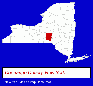 New York map, showing the general location of Evening Sun