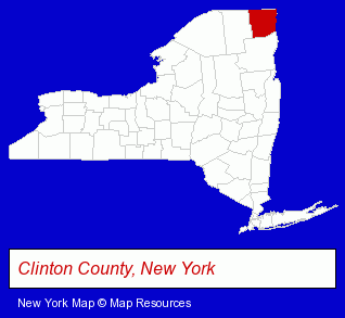 New York map, showing the general location of Fuller Excavating
