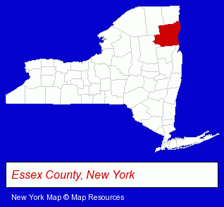 New York map, showing the general location of Cascade Inn Motel & Restaurant