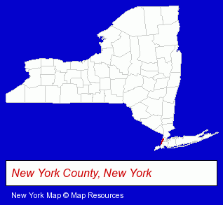 New York map, showing the general location of Hunter Public Relations