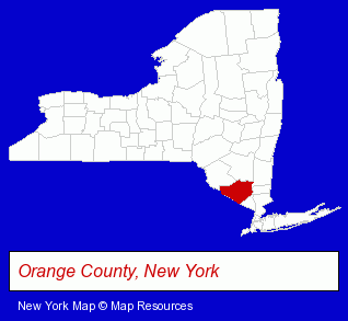 New York map, showing the general location of Noah's Ark Preschool
