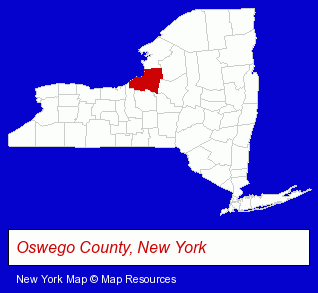 New York map, showing the general location of Cayuga Community College