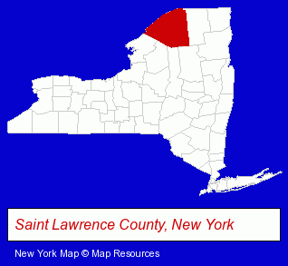 New York map, showing the general location of North Country This Week