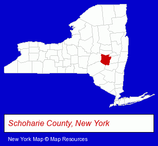 New York map, showing the general location of Harva Company