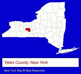 New York map, showing the general location of The Keuka Restaurant