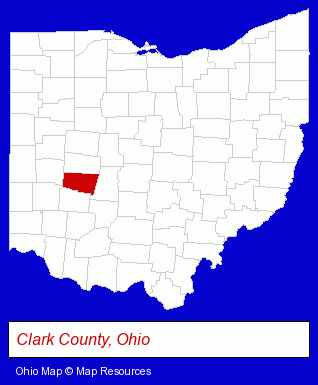 Ohio map, showing the general location of Ohio Masonic Home