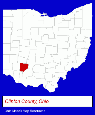 Ohio map, showing the general location of Sabina Public Library