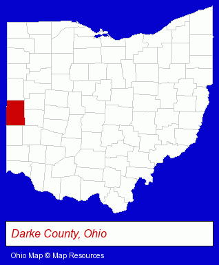 Ohio map, showing the general location of Countystart Networks LLC