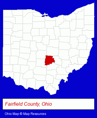 Ohio map, showing the general location of Pacer's Italian Cuisine