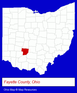 Ohio map, showing the general location of Hughes Oil
