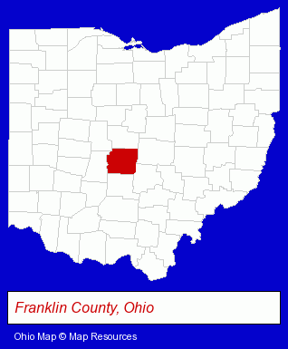Ohio map, showing the general location of Renny J Tyson