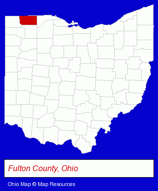 Ohio map, showing the general location of Mossing Pools Inc