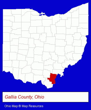 Ohio map, showing the general location of French City Chiropractic