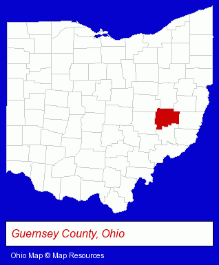 Ohio map, showing the general location of Ables Electric