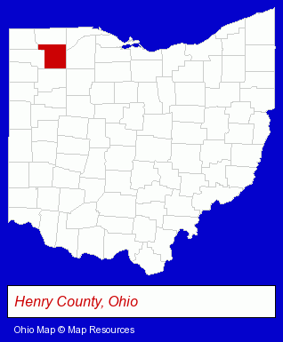 Ohio map, showing the general location of Spengler's