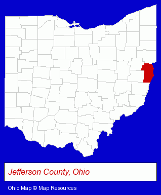 Ohio map, showing the general location of Denoon Lumber Company
