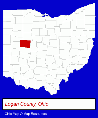 Ohio map, showing the general location of A New Leaf Florist
