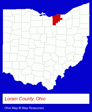 Ohio map, showing the general location of A M E Metals Inc