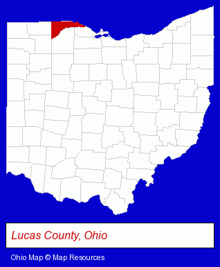 Lucas County, Ohio locator map