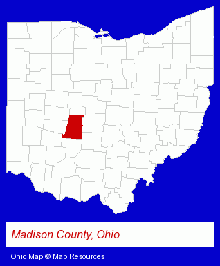 Ohio map, showing the general location of Curtis Howard Farm Equipment