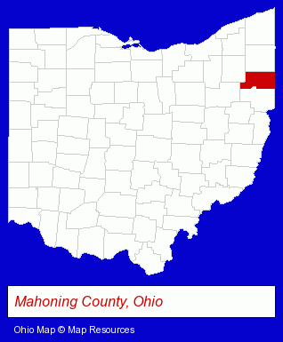 Ohio map, showing the general location of Coronado Steel Company