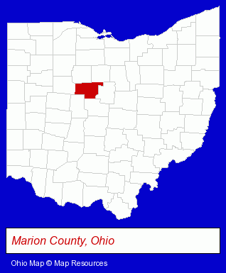 Ohio map, showing the general location of Carroll's Jewelers