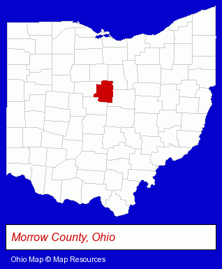 Ohio map, showing the general location of Gilead Christian High School