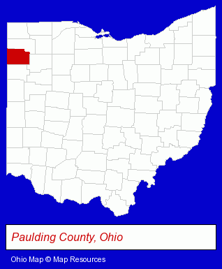 Ohio map, showing the general location of Roberts Manufacturing Company